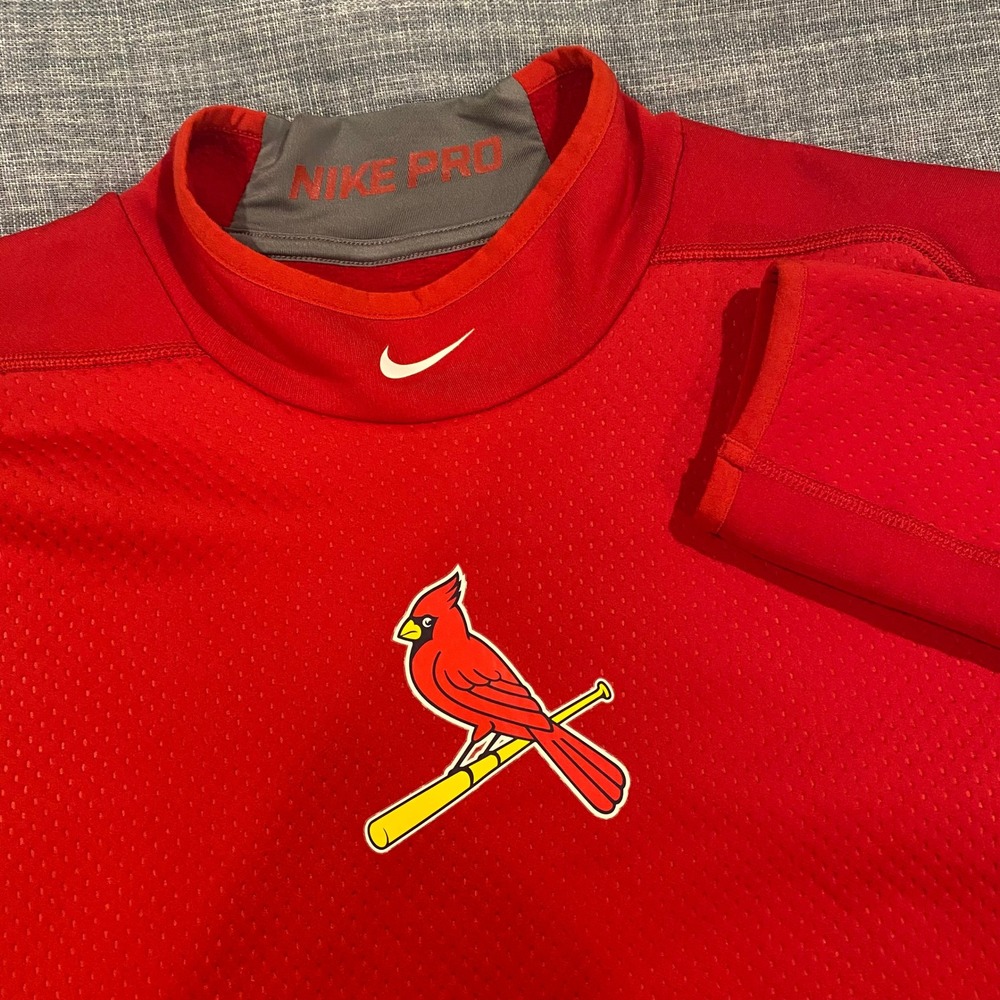 Nike Pro St Louis Cardinals MLB Authentic Collection Dri-FIT Fleece Mock Neck L